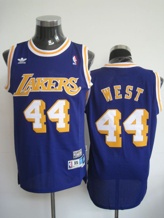  NBA Los Angeles Lakers 44 Jerry West Swingman Purple Throwback Jersey